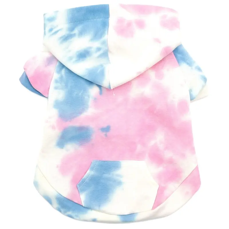 Worthy Dog Tie Dye Dog Hoodie - Pink X-Small