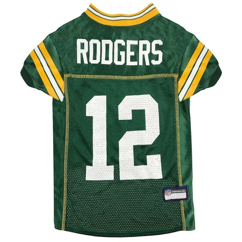 Aaron Rodgers Dog Jersey - Green with Yellow & White Trim X-Small