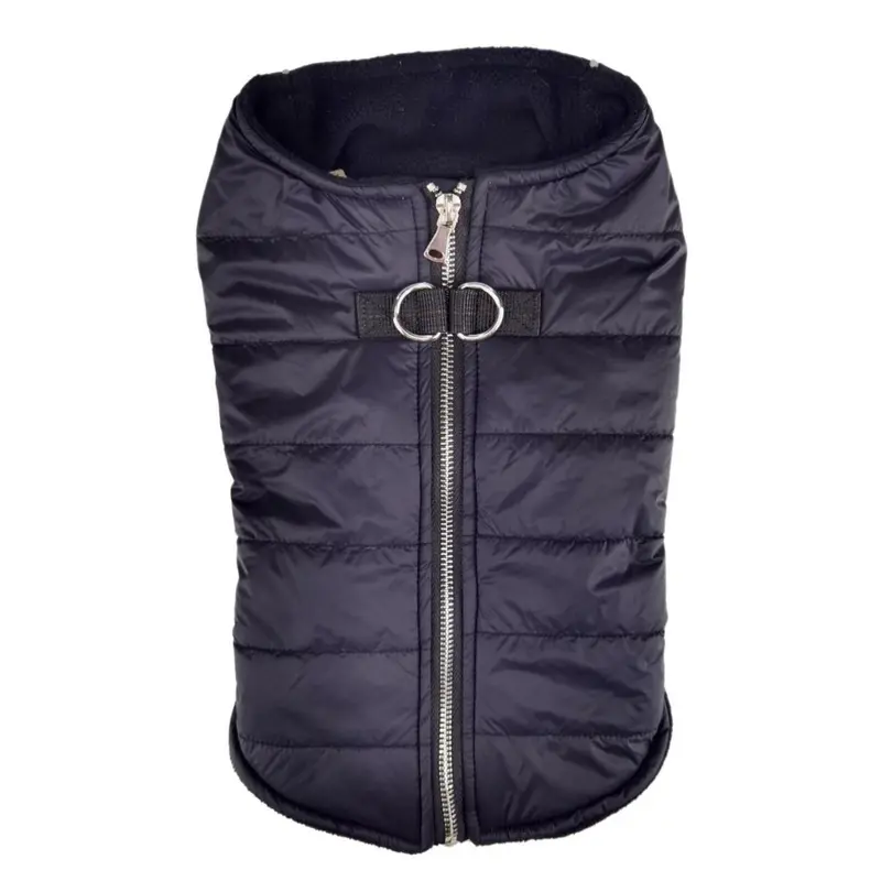 Doggie Design Zip-up Dog Puffer Vest - Black  X-Small