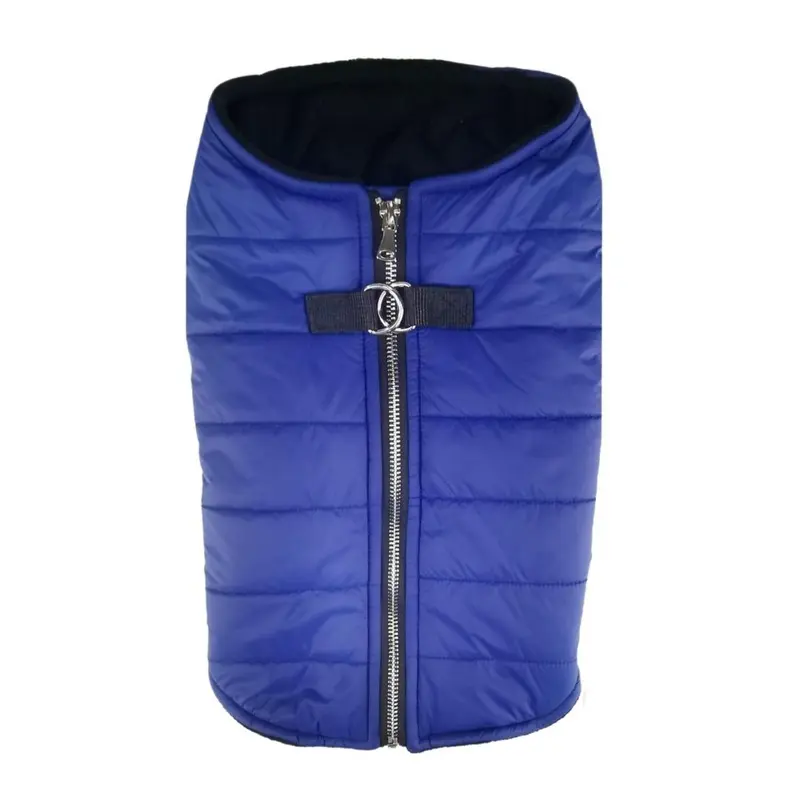 Doggie Design Zip-up Dog Puffer Vest - Navy Blue X-Small