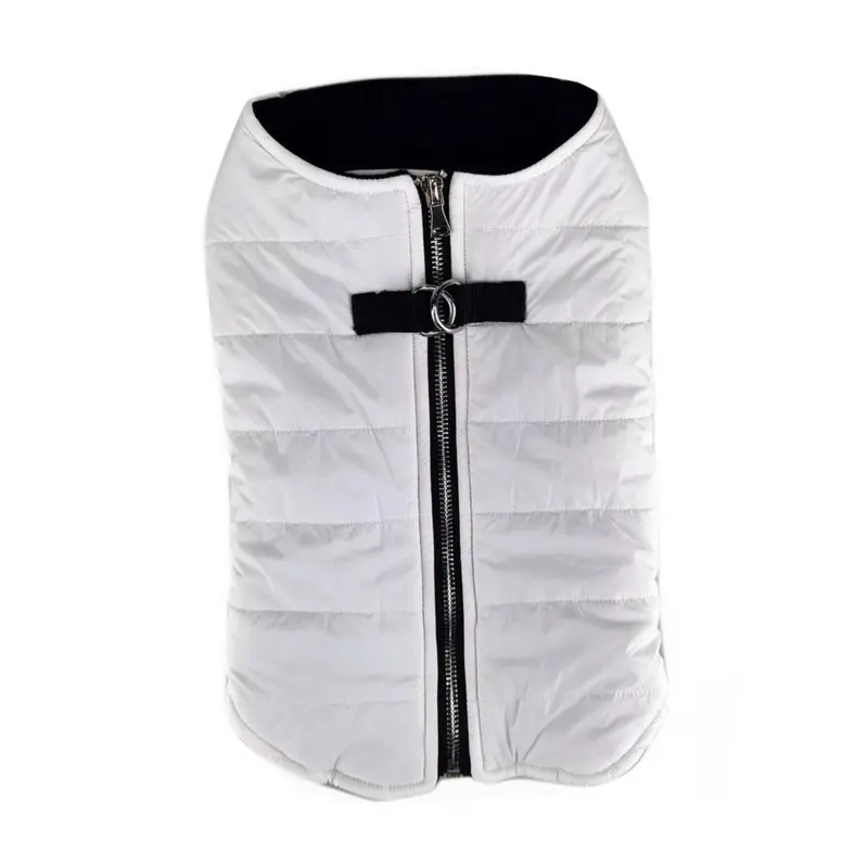 Doggie Design Zip-up Dog Puffer Vest - White X-Small