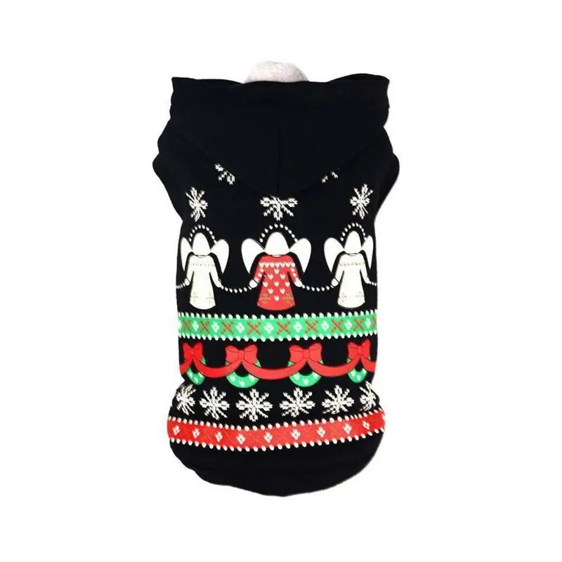Pet Life LED Lighting Patterned Holiday Dog Hoodie - Black X-Small