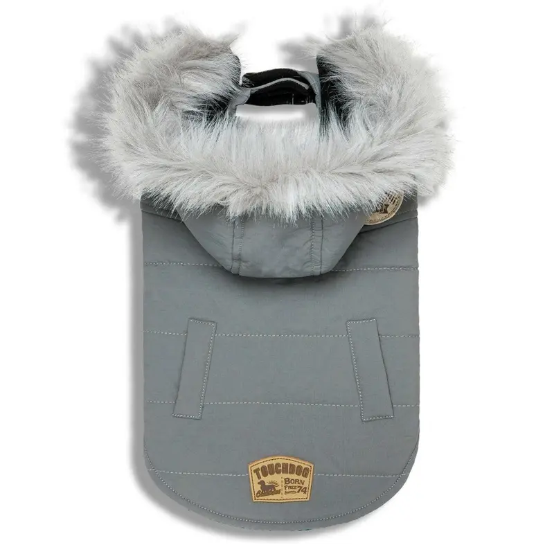 Pet Life Touchdog Eskimo-Swag Winter Dog Coat - Gray X-Large