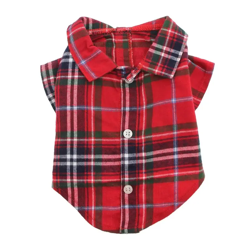 Worthy Dog Red Plaid Dog Shirt X-Small