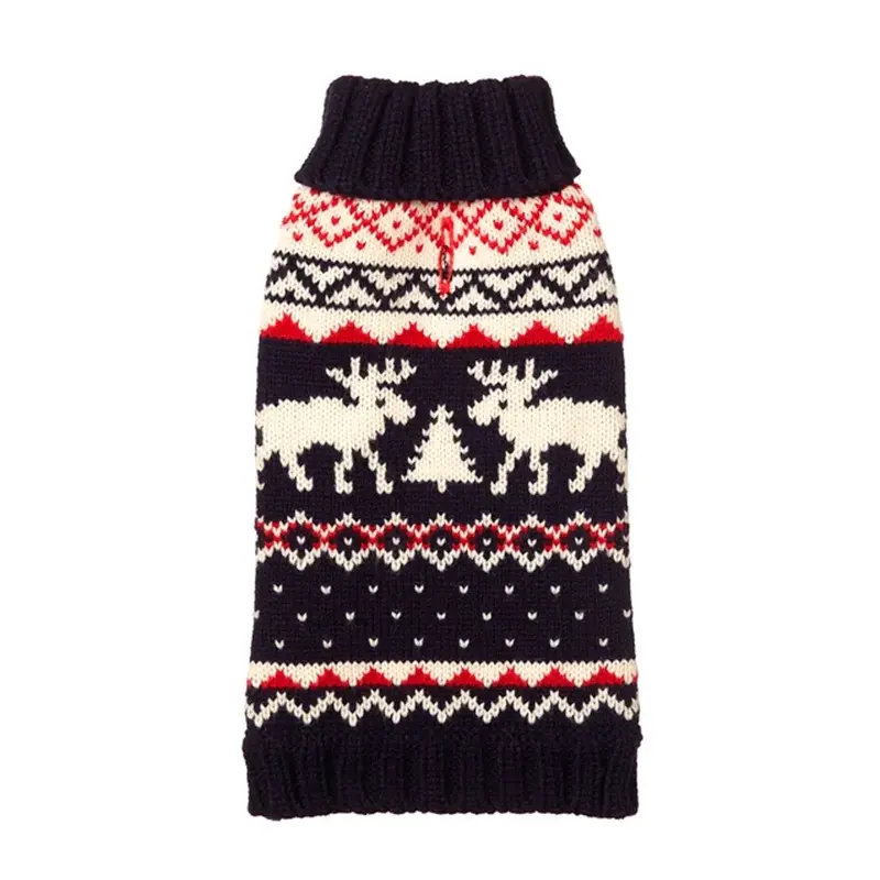 fabdog Navy Fairisle Turtleneck Dog Sweater Size 8