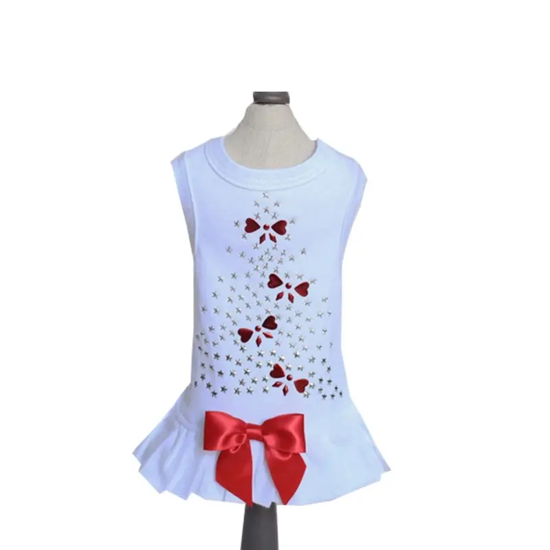 Hello Doggie Holiday Sparkle Dog Dress - White XX-Small