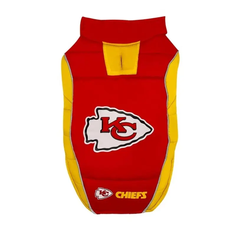 Kansas City Chiefs Puffer Dog Vest by Pets First Small