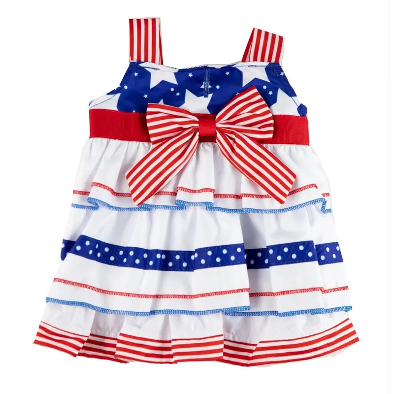 Max's Closet Americana Stars & Stripes Ruffle Dog Dress X-Small