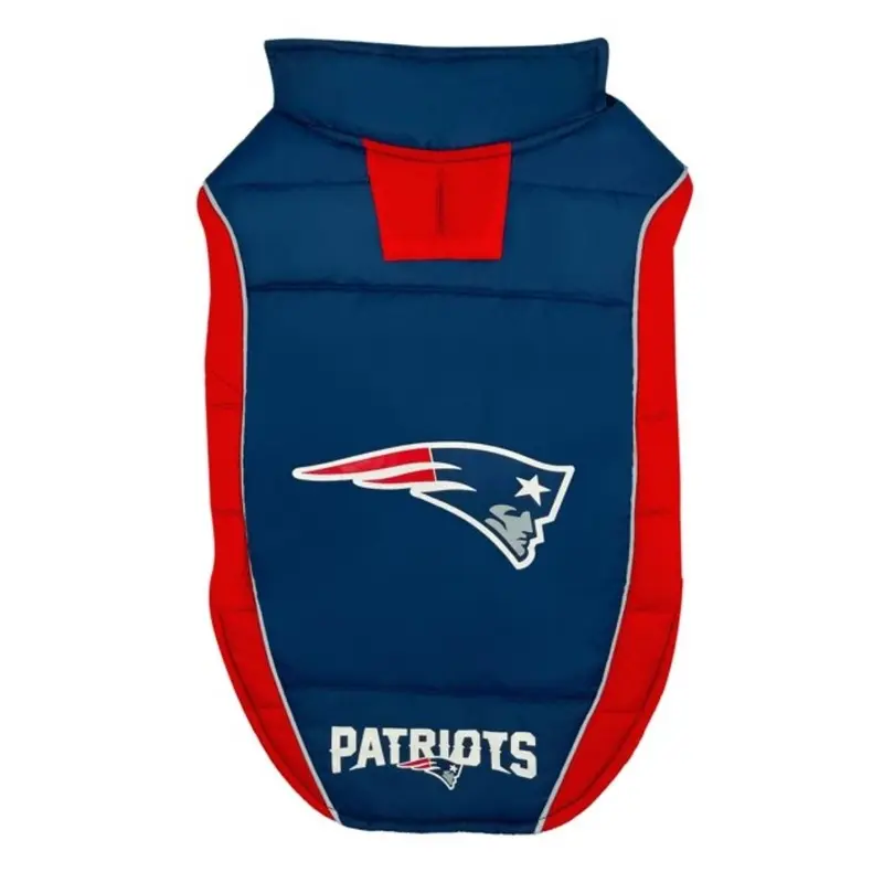 New England Patriots Puffer Dog Vest by Pets First Small