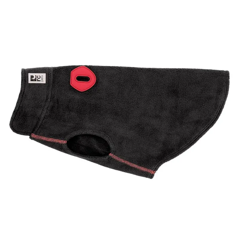RC Pet Baseline Fleece Dog Pullover - Black and Goji Berry Size 8