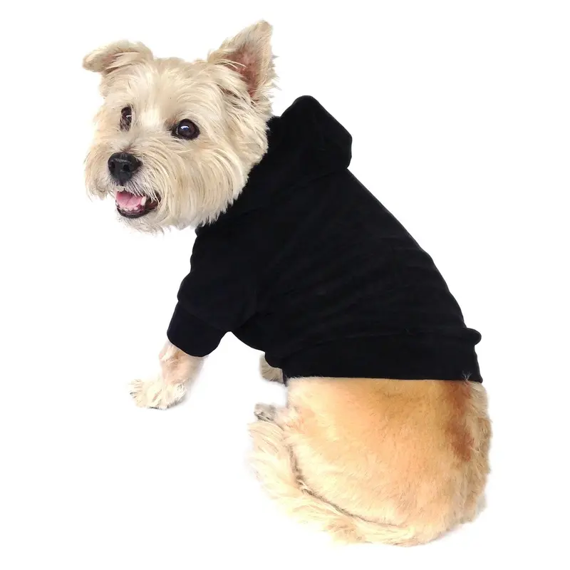 The Dog Squad Velour Pullover Dog Hoodie - Black XX-Small