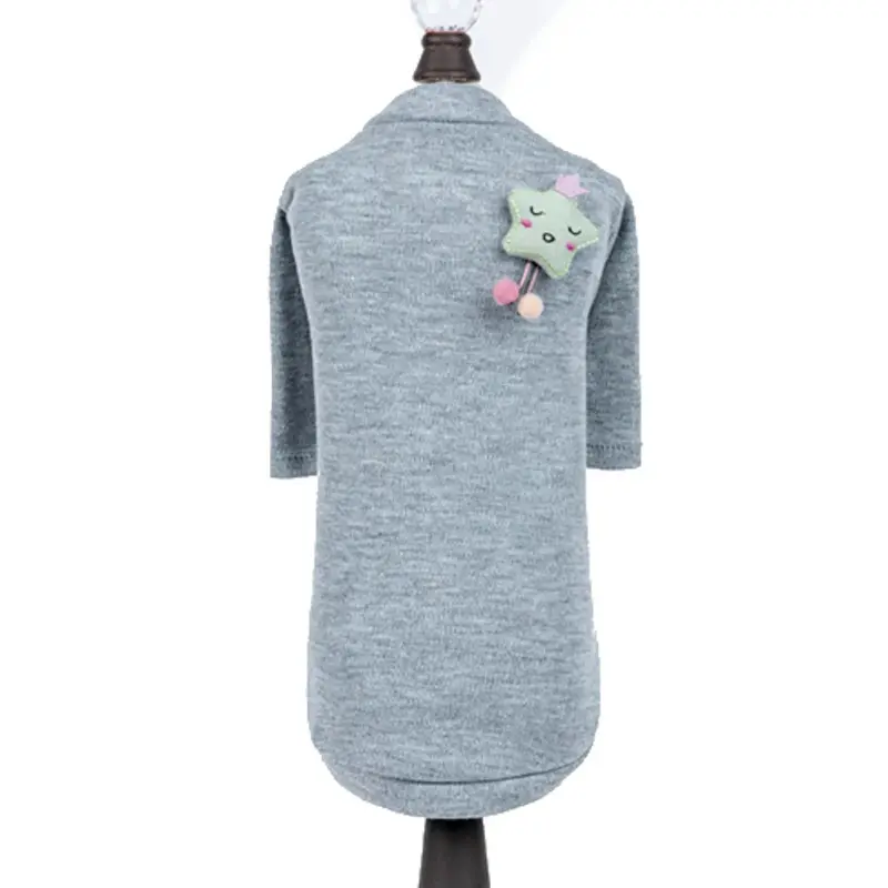 Hello Doggie Twinkle Dog Tee - Gray XX-Small