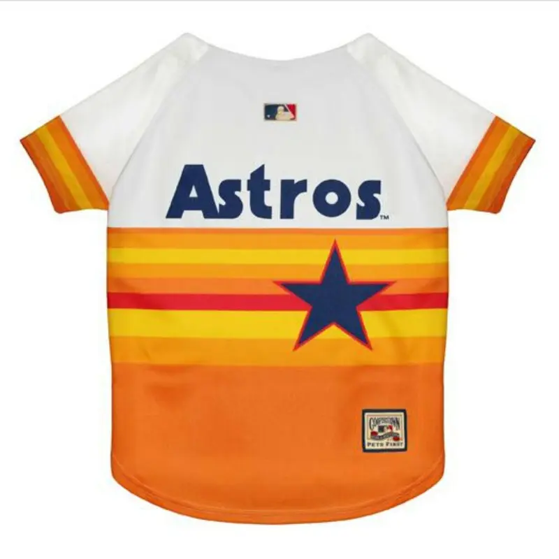 Houston Astros Baseball Dog Jersey - Throwback X-Small - Out of Stock!