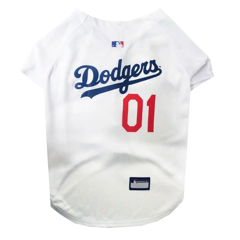 Los Angeles Dodgers Officially Licensed Dog Jersey - White X-Small