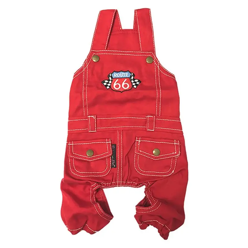 Parisian Pet Route 66 Dog Jumpsuit - Red Small - Out of Stock!