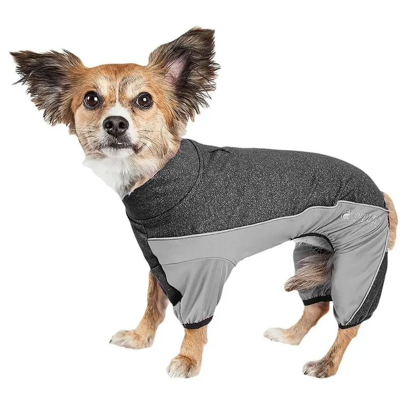 Pet Life ACTIVE Chase Pacer Performance Full Body Dog Warm Up - Charcoal Gray Medium