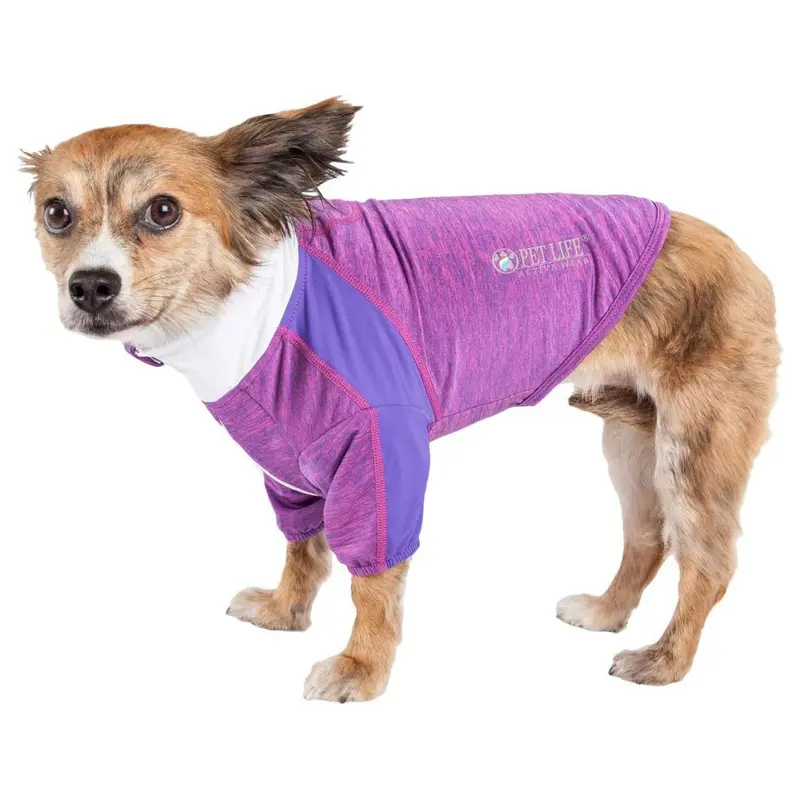 Pet Life ACTIVE Chewitt Wagassy Performance Long Sleeve Dog T-Shirt - Lavender Small