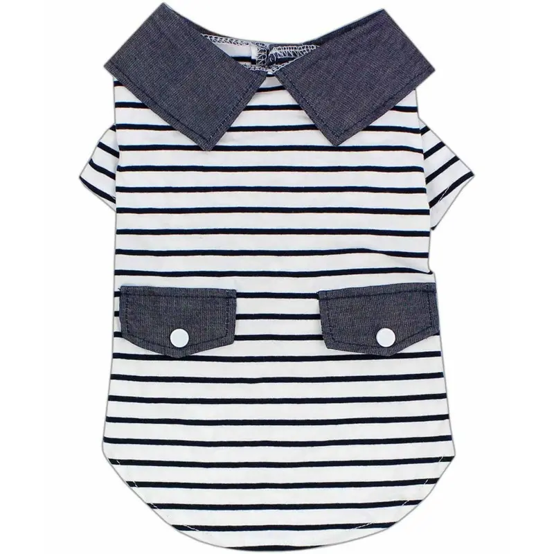 Preppy Boy Dog Polo by Parisian Pet - Striped X-Small
