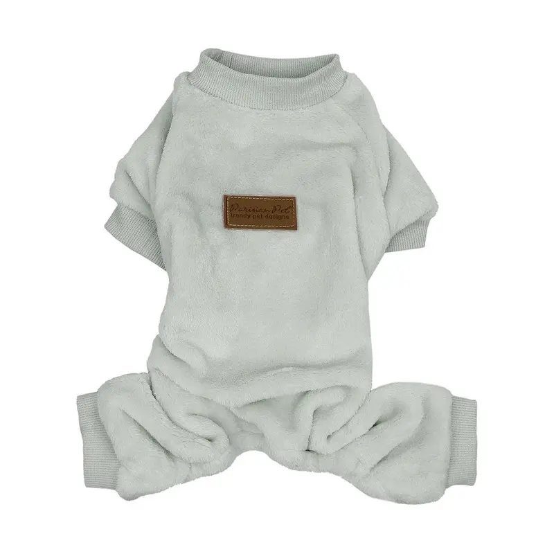 Velour Dog Pajamas by Parisian Pet - Cloud Gray Small