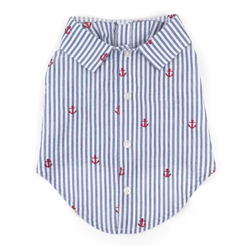 Worthy Dog Navy Stripe Anchor Dog Shirt X-Small