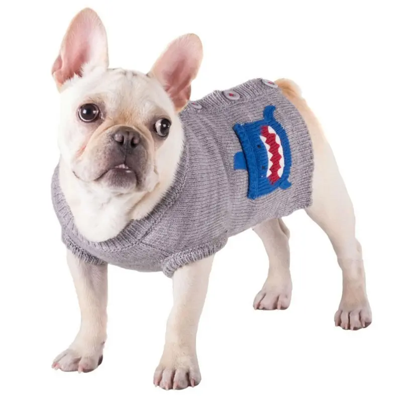 Worthy Dog Shark Dog Cardigan - Gray X-Large