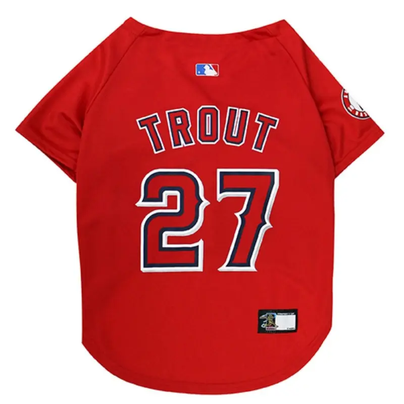 Los Angeles Angels Mike Trout Dog Jersey - Red X-Small - Out of Stock!
