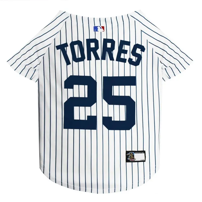 New York Yankee Gleyber Torres Dog Jersey - Pinstripe Large