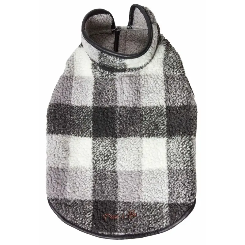 Pet Life Black Boxer Classical Plaid Insulated Dog Coat - Black Small