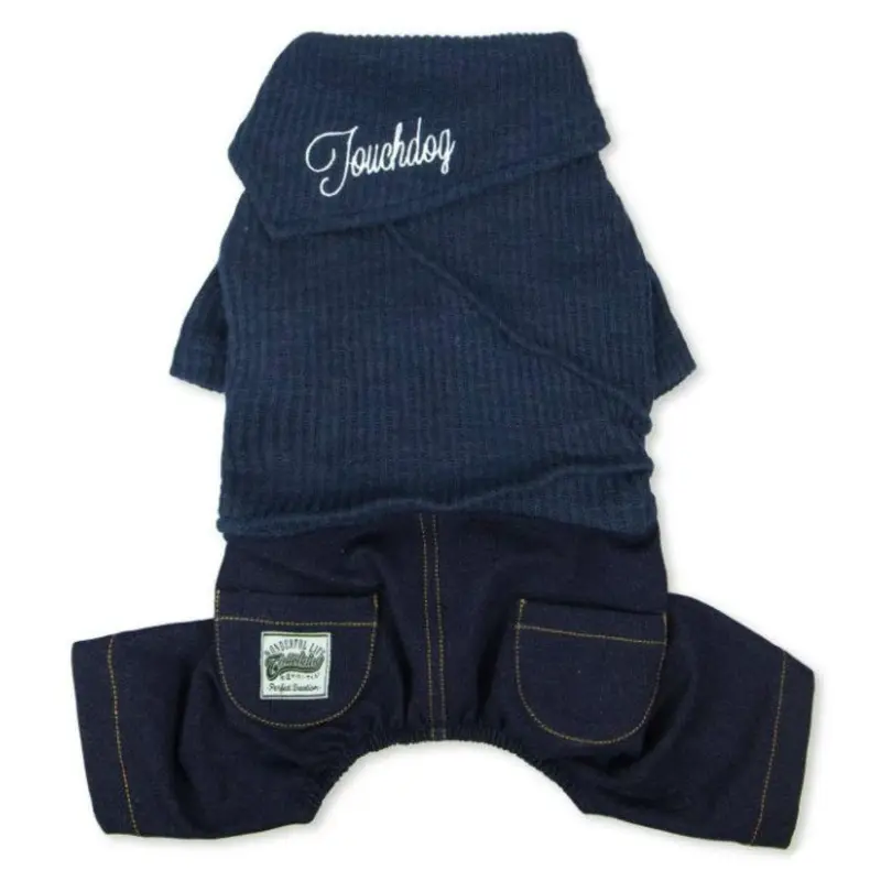Pet Life Touchdog Vogue Dog Sweater Outfit - Navy Small