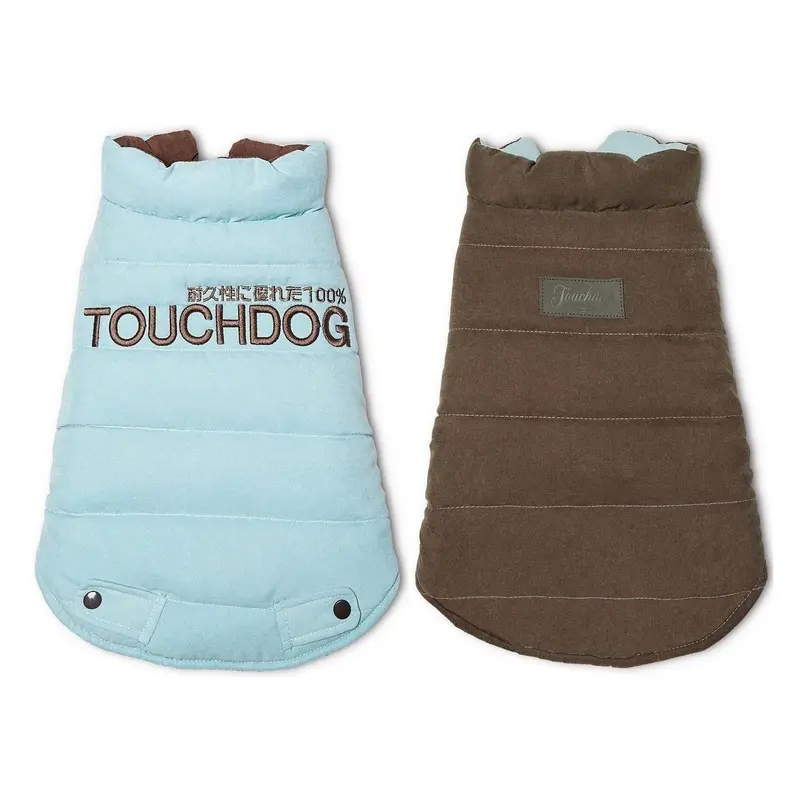Pet Life Touchdog Waggin Swag Reversible Dog Coat - Blue/Brown X-Small