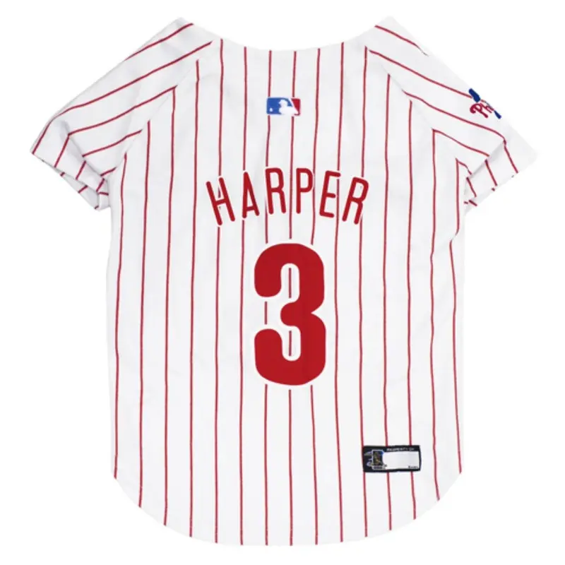 Philadelphia Phillies Bryce Harper Dog Jersey - Pinstripe X-Small - Out of Stock!