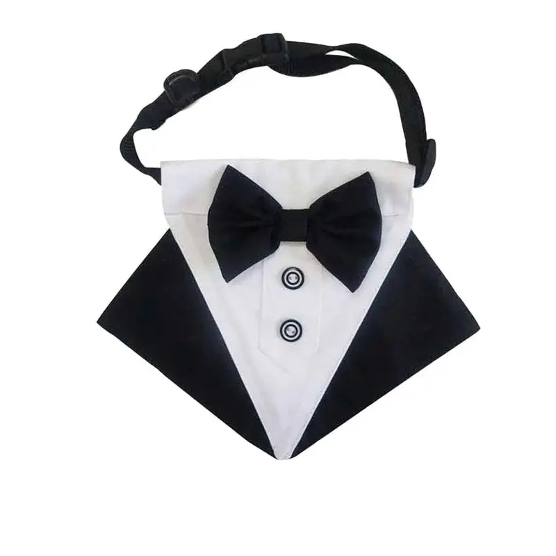 Pawpatu Black and White Tuxedo Bib for Pets X-Small