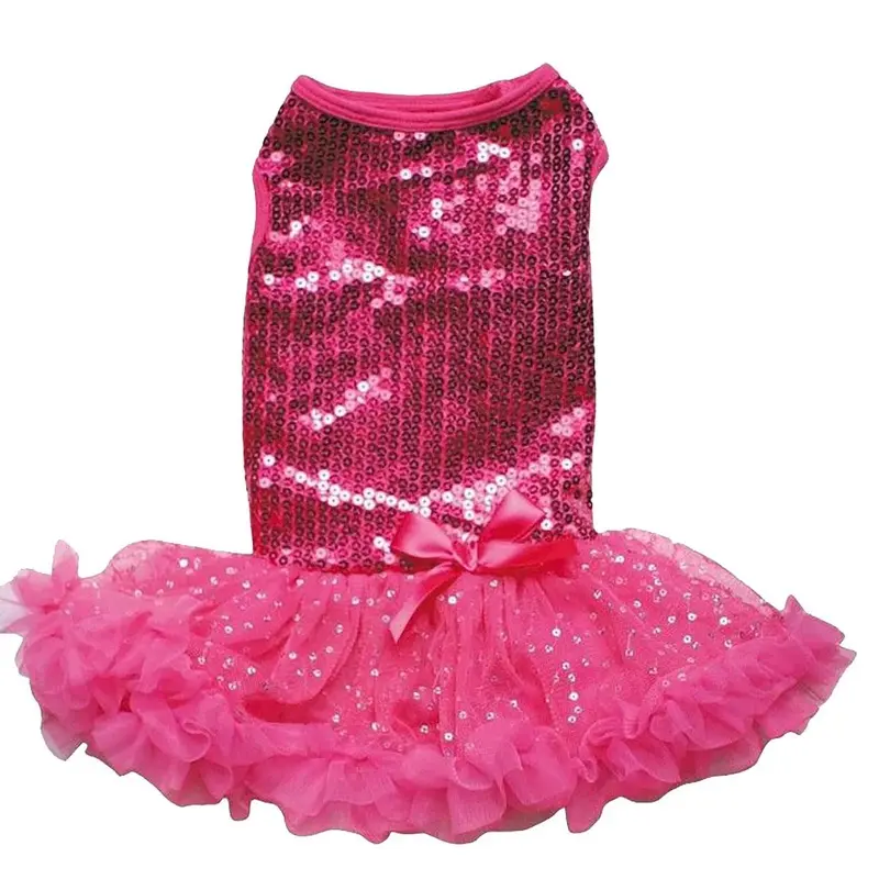 Pawpatu Sequin Dog Dress - Dark Pink X-Small - Out of Stock!