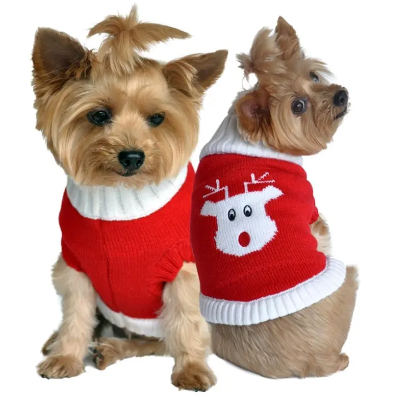Rudolph Holiday Dog Sweater by Doggie Design - Red XX-Small - Out of Stock!