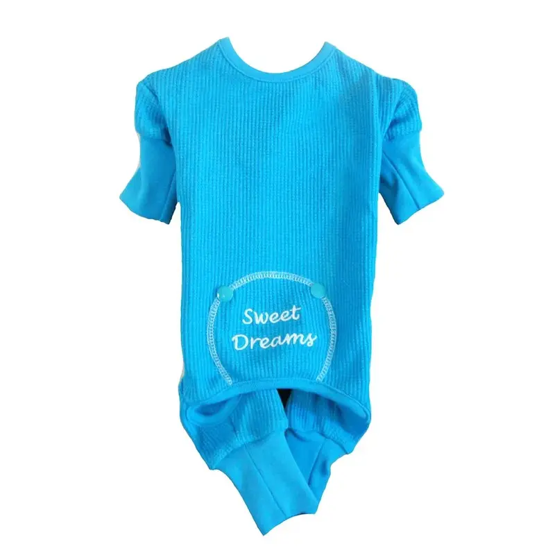 Sweet Dreams Embroidered Dog Pajamas by Doggie Design - Blue X-Small - Out of Stock!