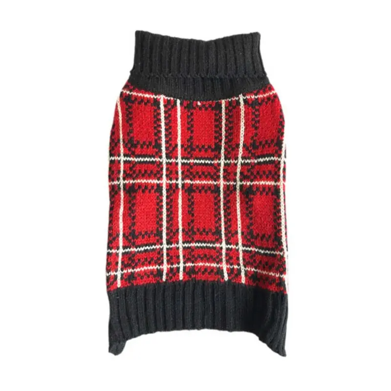 Zack & Zoey Red Plaid Turtleneck Dog Sweater X-Small