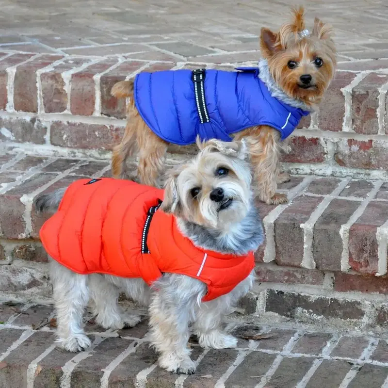 Alpine Extreme Weather Puffer Dog Coat by Doggie Design - Orange X-Small