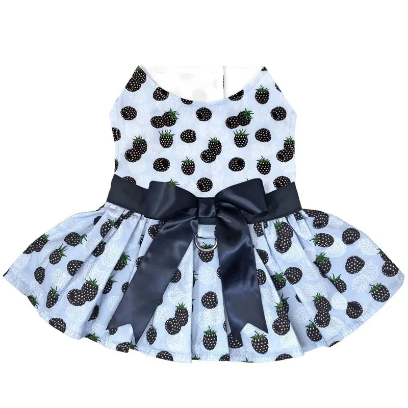 Blackberries Dog Harness Dress with Matching Leash by Doggie Design X-Small