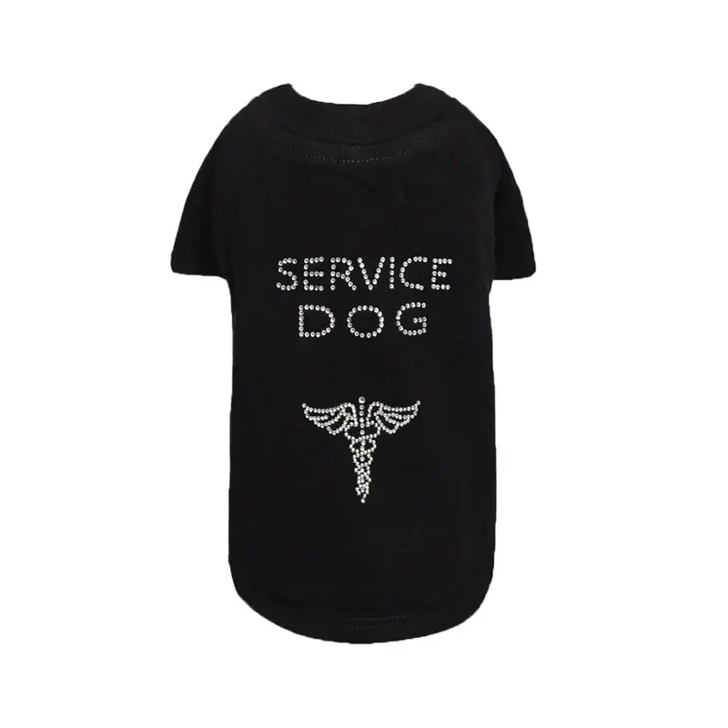 Hello Doggie Service Dog T-Shirt - Black XX-Small