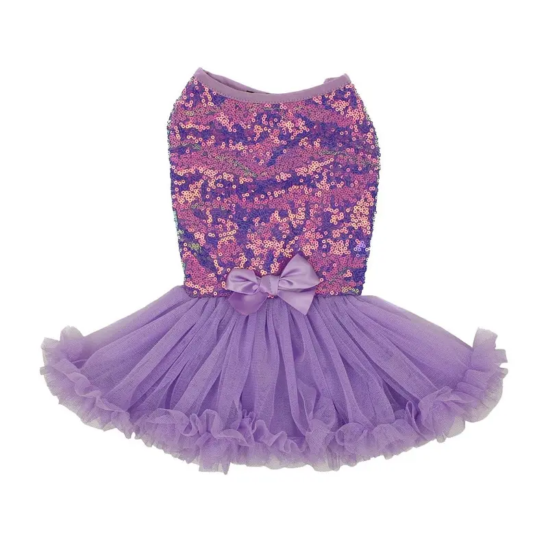 Pawpatu Sequin Dog and Cat Dress - Purple X-Small - Out of Stock!