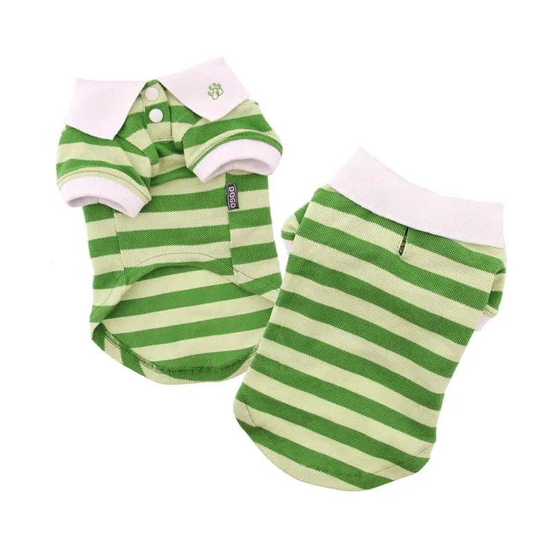 PuppyPAWer Stripe Dog Polo by Dogo - Green XX-Small