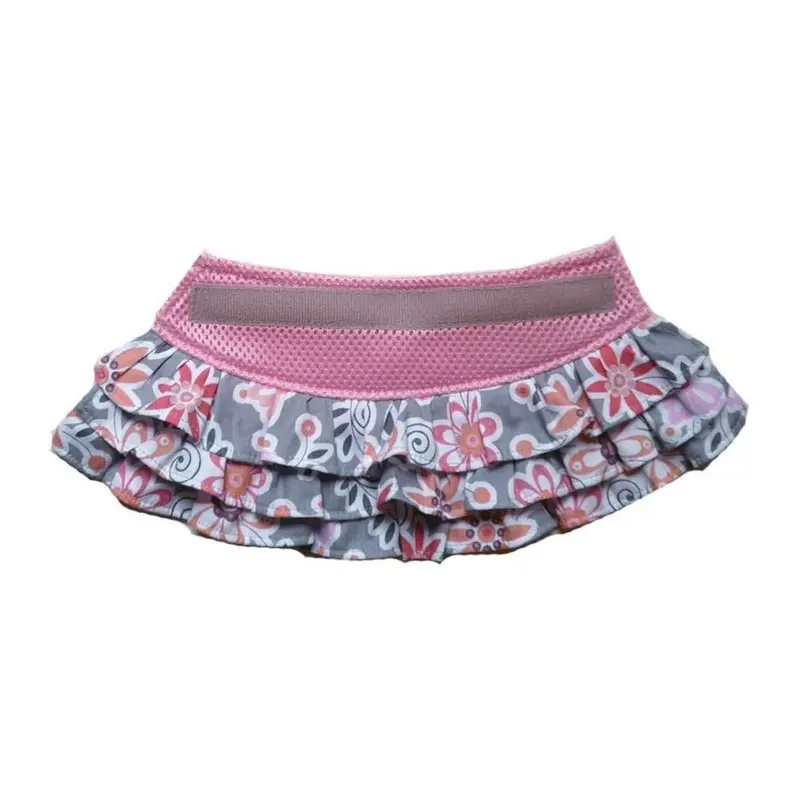 Cloak & Dawggie Floral Ruffle Dog Skirt Accessory - Pink Medium