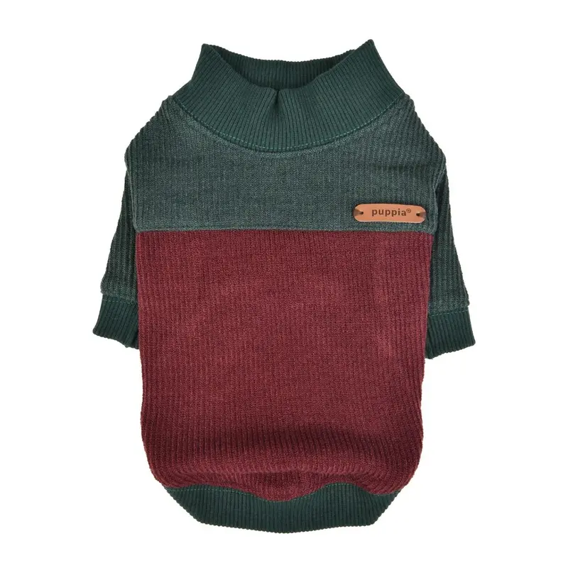 Evan Dog Shirt by Puppia - Khaki/Wine X-Large