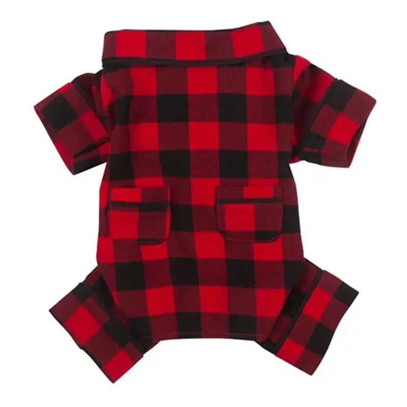 fabdog Buffalo Plaid Flannel Dog Pajamas Size 8