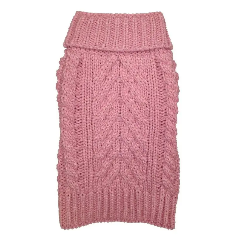 fabdog Chunky Turtleneck Dog Sweater - Pink Size 20