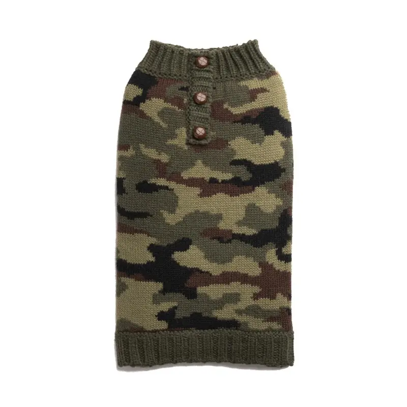 fabdog Henley Dog Sweater - Camouflage Size 8