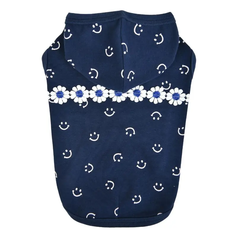 Leta Hooded Dog T-Shirt by Pinkaholic - Navy Small