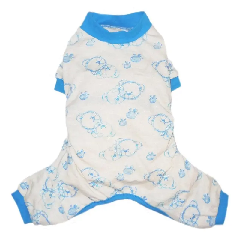 Pooch Outfitters Milo Dog Pajamas with Blue Trim XX-Small