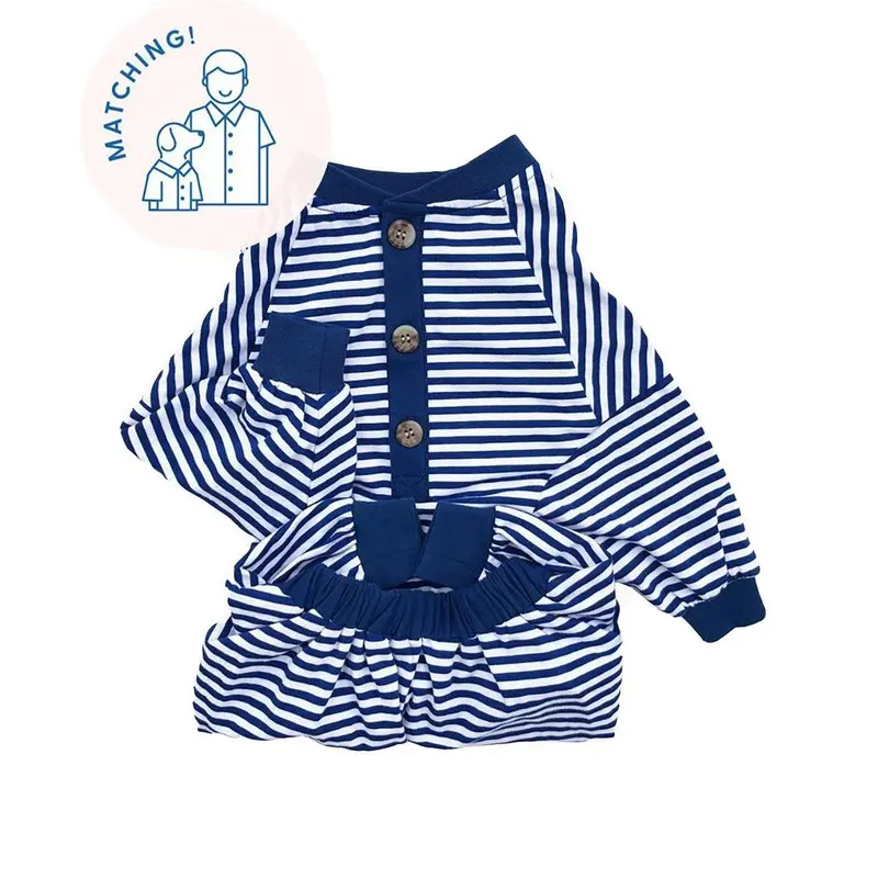 Dog Threads Classic Fam Stripe Dog Pajamas Small