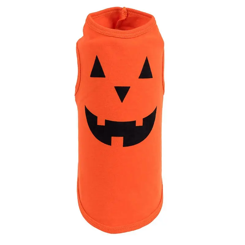 Worthy Dog Pumpkin Face Printed Dog Tank X-Small